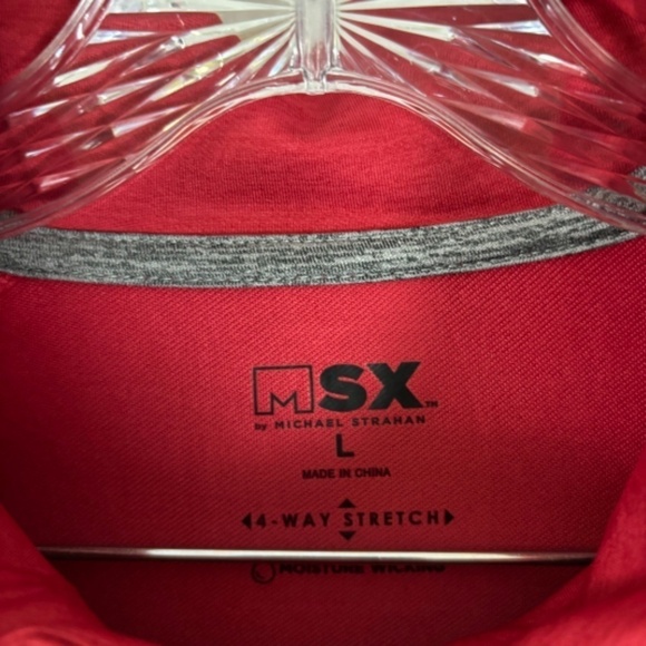 Micheal Strahan MSR 1/4 Zip Pullover Athletic Sport Jacket Size L Red NWT - Picture 3 of 11